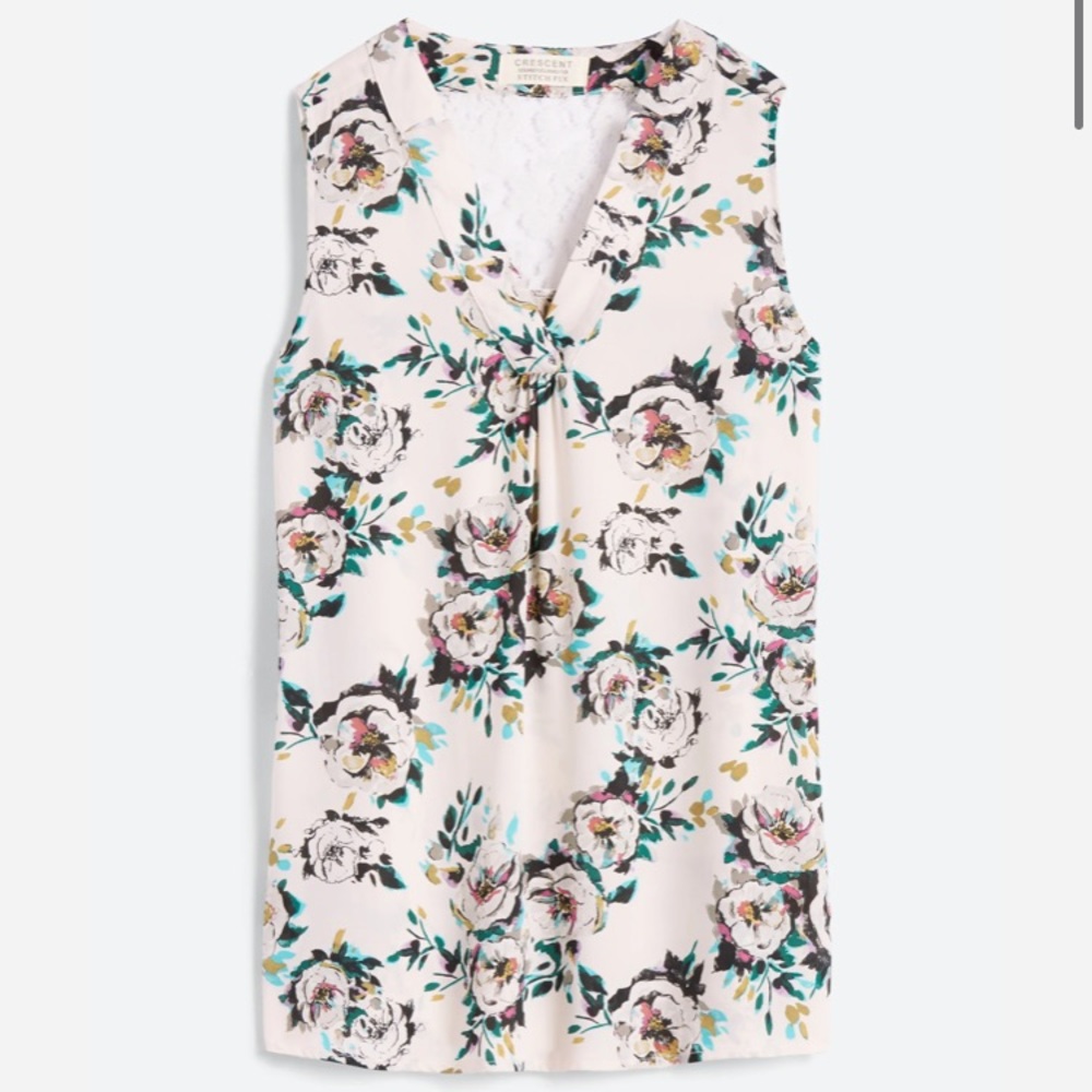 Lace back floral tank